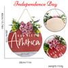 Round Wooden Exquisite Home Decor Sign For 4th Of July Featuring Colorful Imagery Patriotic