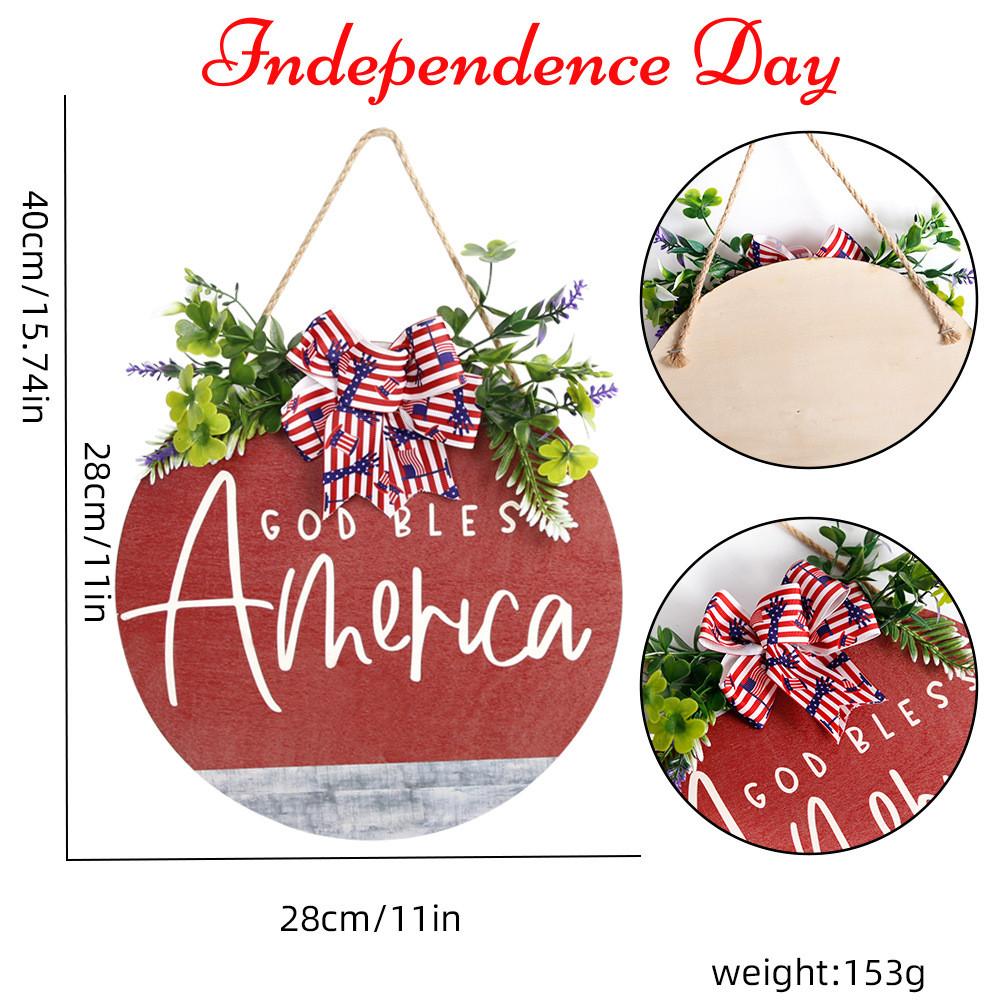 Round Wooden Exquisite Home Decor Sign For 4th Of July Featuring Colorful Imagery Patriotic
