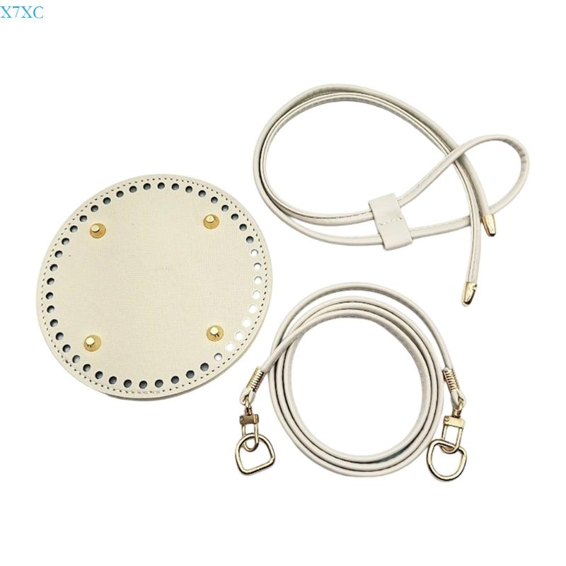 

X7XC DIY Leather Handbag Making Pu Leather Craft Sewing Bag Material Leather Knitting Crochet Making Set with Bag Bottom