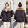 Mom's big fur collar down cotton clothes winter new middle-aged and elderly women's clothing thickened jacket large size cotton clothes