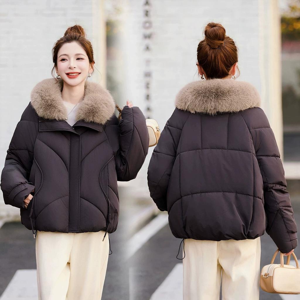 Mom's big fur collar down cotton clothes winter new middle-aged and elderly women's clothing thickened jacket large size cotton clothes