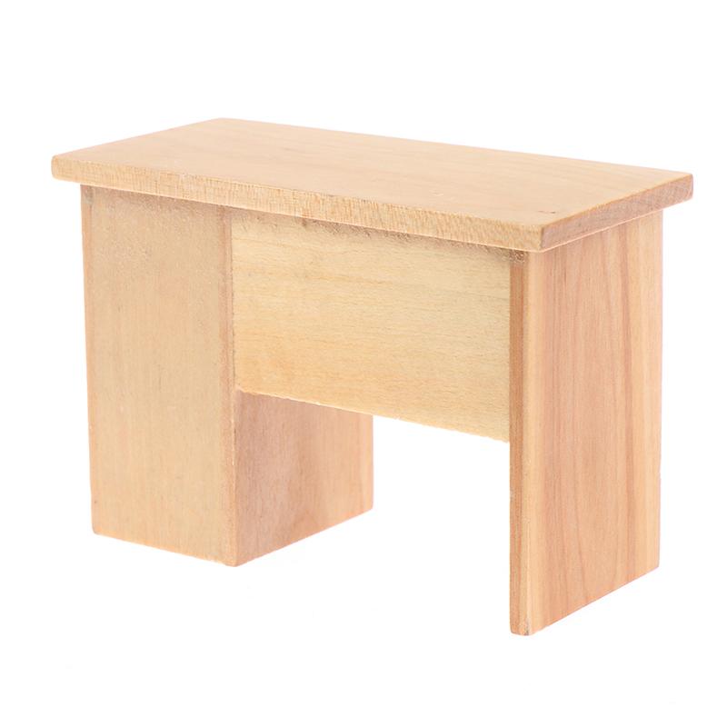 1/12 Dollhouse Miniature Desk With Keyboard And Mouse Wooden Toys Furniture