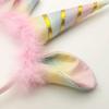 Halloween Rainbow Unicorn Horn & Ears with Feathers - Children's Headband