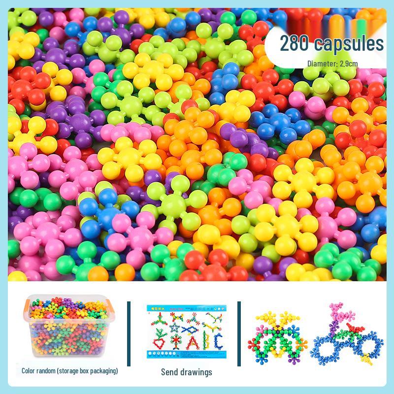 Kindergarten Snowflake Blocks - Interlocking Plum Blossom Jigsaw Puzzle for Early Childhood Education