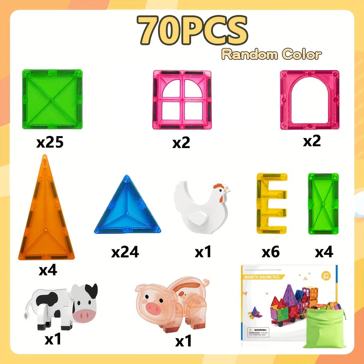 Magnetic Building Blocks Toy, Magnetic Toy Animals with Cars, Creative Geometric Construction Building Toys, Suitable for Children