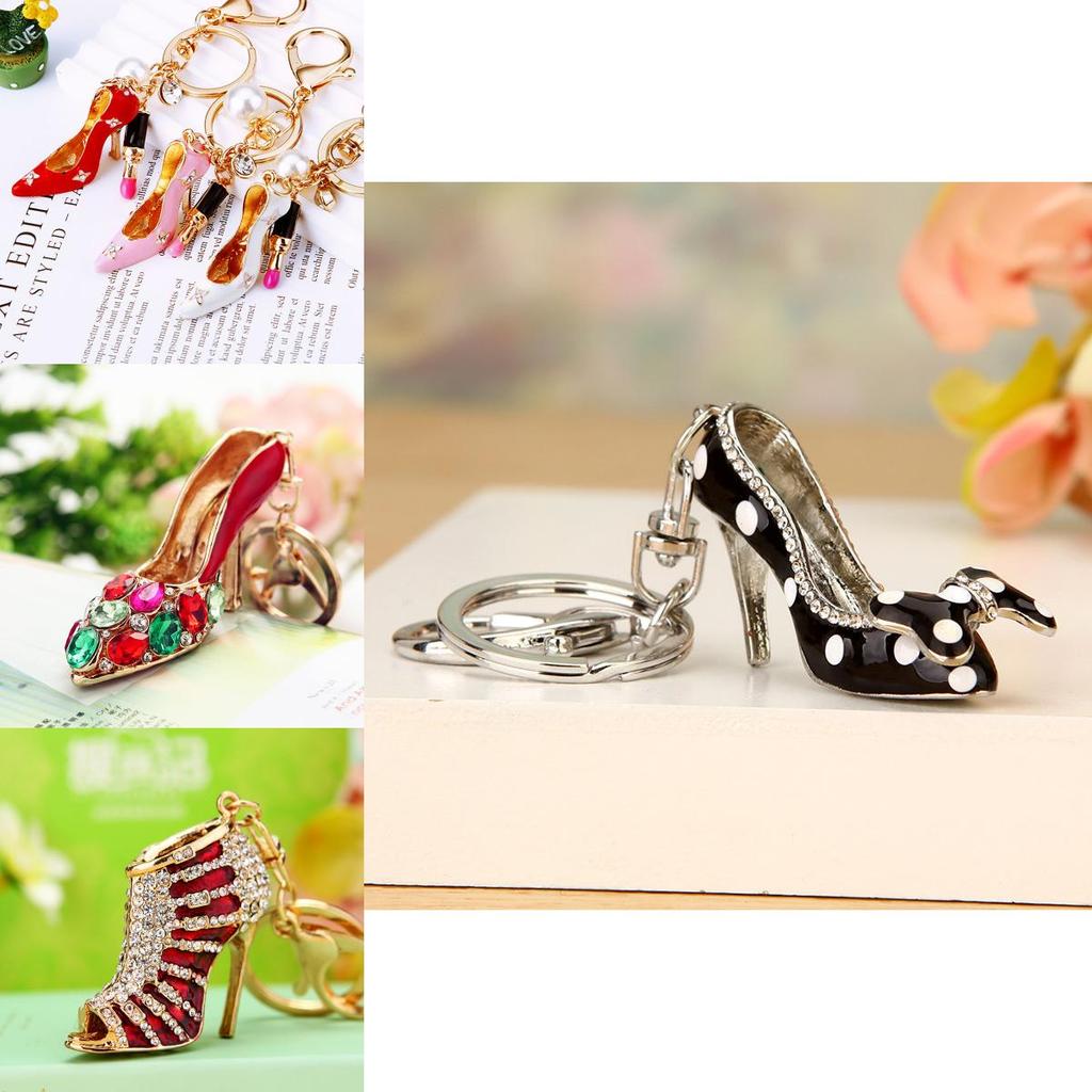 Elegant High Heel Shoe Keychain Women Gift Creative Metal Key Ring For Special Occasions