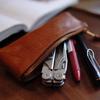 Elegant Soft Leather Pencil Case: Spacious Storage for Women & Students