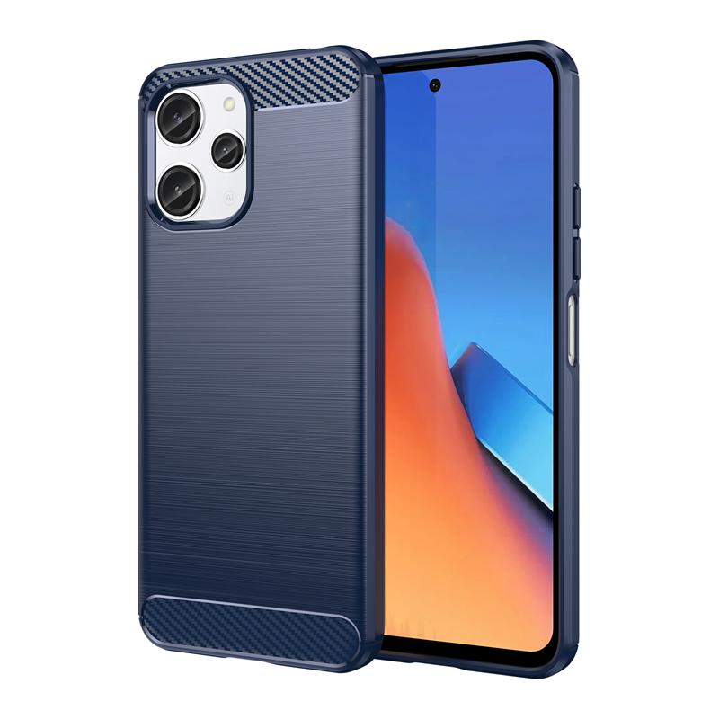 For Xiaomi Redmi 12 Case Shockproof Anti-knock Silicone Carbon Fiber Back Cover For Redmi 12 Case For Redmi 12 Case 6.79 Inch