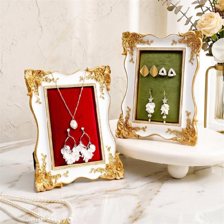 Freestanding Earring Holder Stand with Soft Lined Panel, Jewelry Display Frame for Vanity Tabletop Storage Home