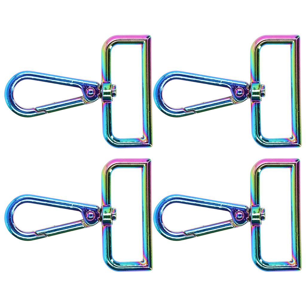 4pcs Carabiner Keychain 38mm 1.5in Sturdy Metal Structure Large Rotating Eyelet Attractive Decorative Clip for Crafts