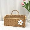 Imitation Rattan Wall Mount Basket Woven Storage Basket  For Ginger Garlic Onion Snacks