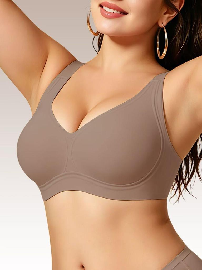 Wireless Soft Support Seamless Bra for Plus Size Women – Comfortable Fit for Large Busts