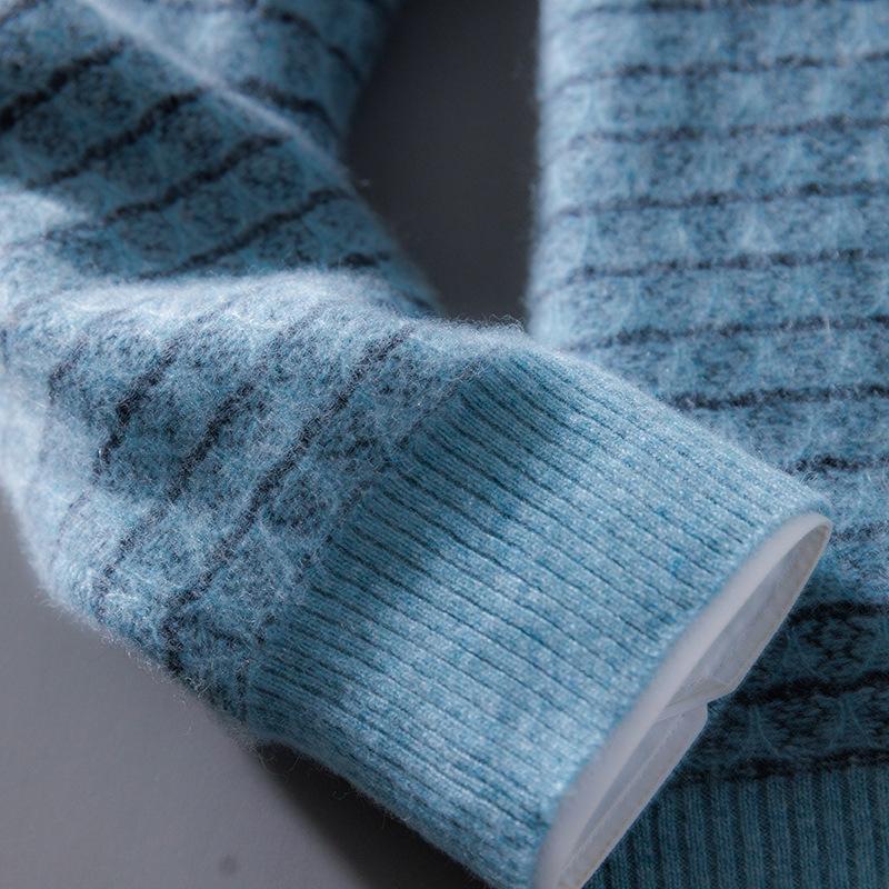 Latest Round Neck Jacquard Cardigan for Autumn and Winter Everyday and Trendyable Warm Cashmere Knitted Sweater Versatile Base Blouse