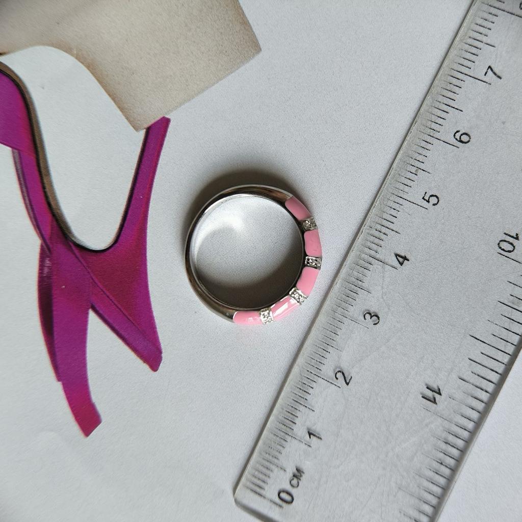 Silver Ring with Cubic Zirconia, Enamel, Product Weight 2.8 G (60002188)