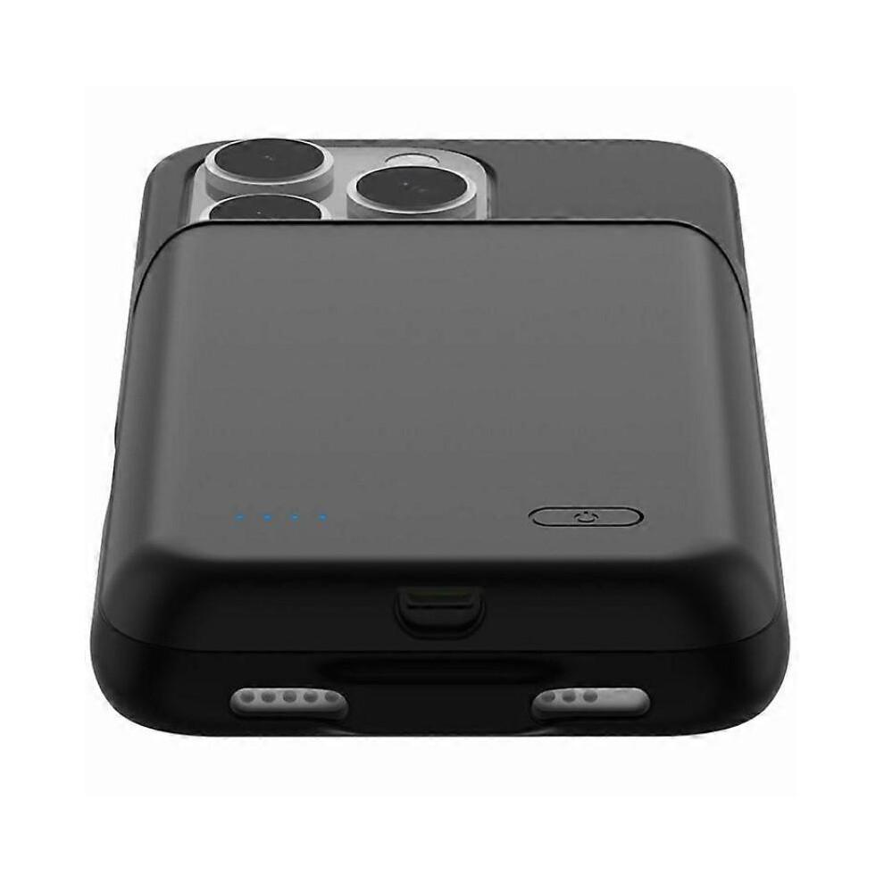 (Schwarz) Kompatibel für iPhone 16 Pro Lade-Rückseite 7000mAh Powerbank Telefon-Backup-Akku-Pack