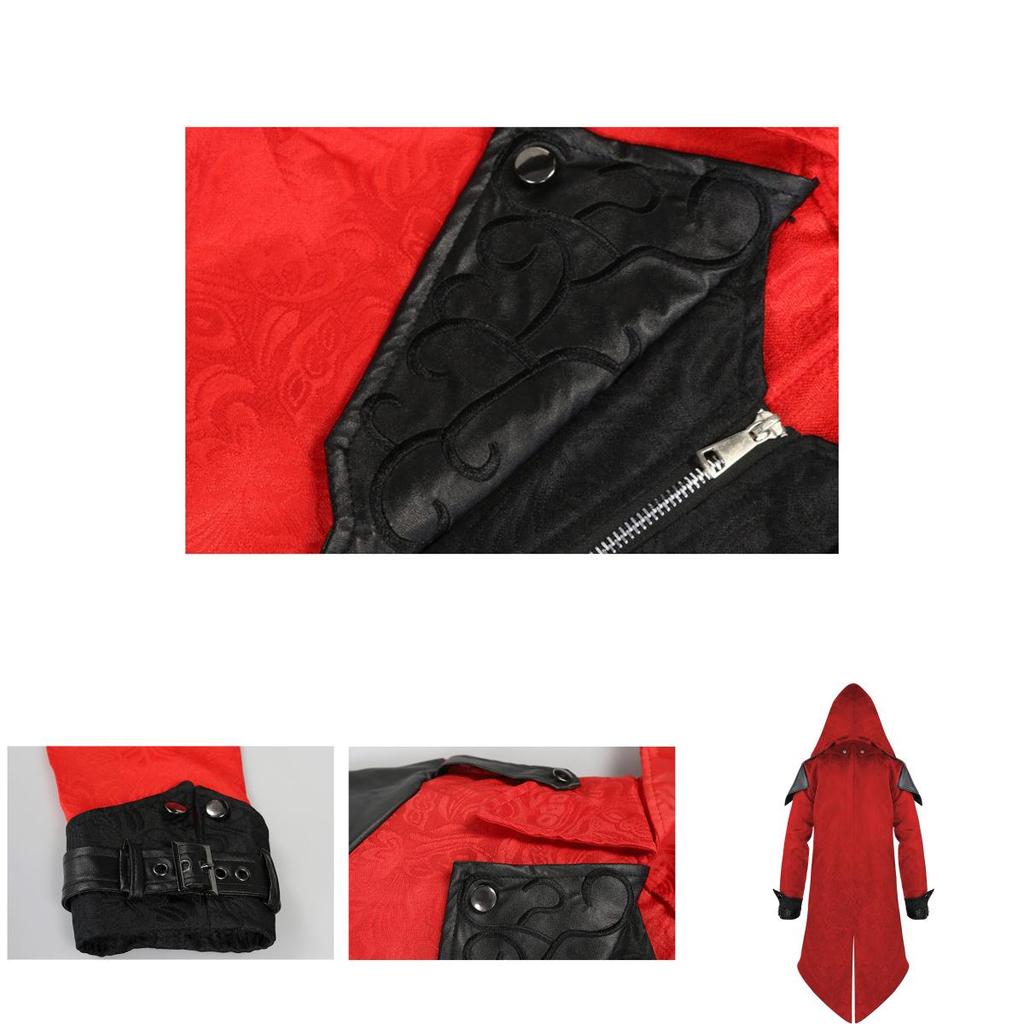 Stunning Medieval Halloween Retro Stitching Jacket For Men With Long Sleeves