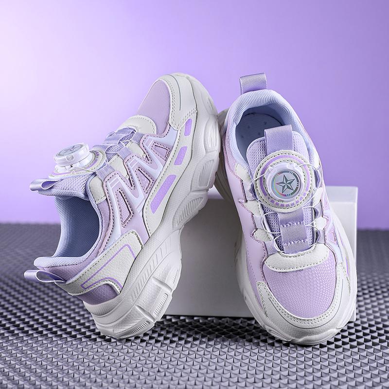 Girls Sports Shoes Lightweight Leather Kids Sneakers Casual Pink Children Anti-slip Walking Running Shoes
