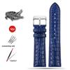 Krokodilleder Uhrenarmband 16mm 18mm 19mm 20mm 21mm 22mm Blau Braun Schwarz Echtes Leder Armband Edelstahl Schließe Armbänder