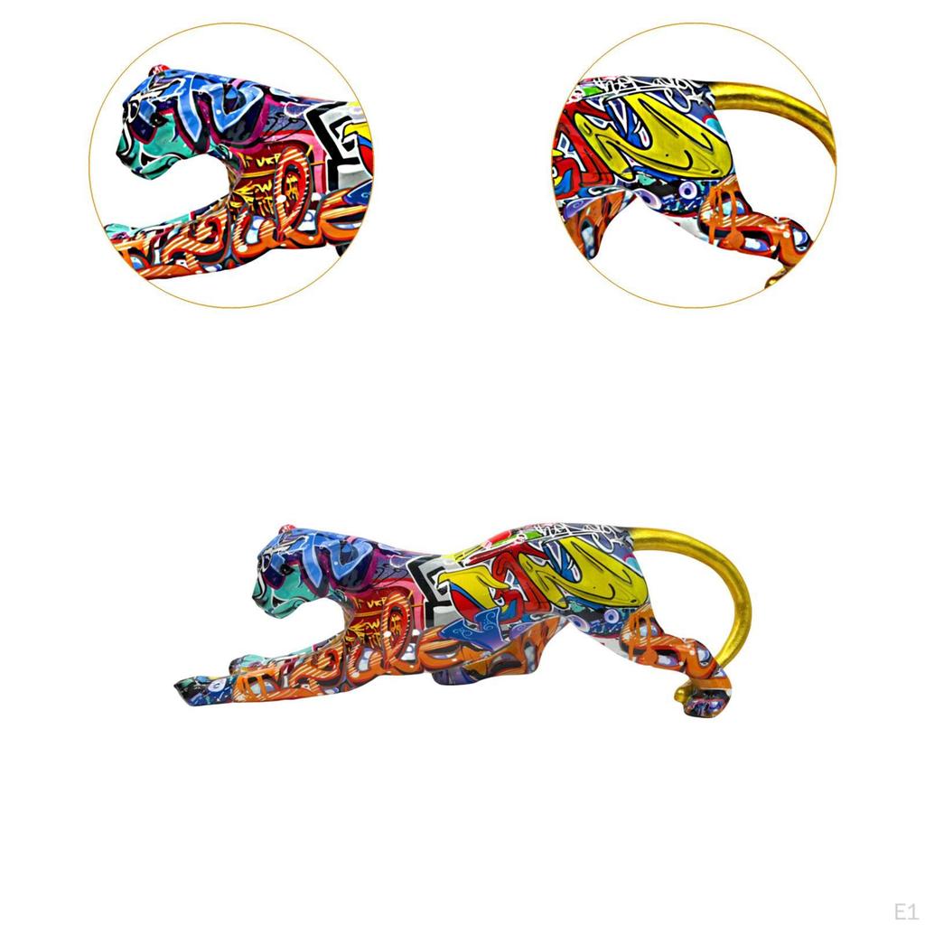 Leopard Figurine Animal Sculpture 16x4.3x5inch Decorative Shelf Decoration Tabletop Ornament for