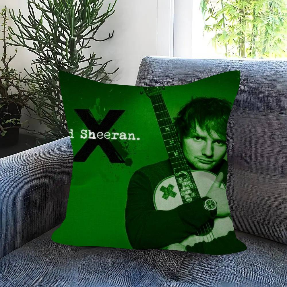 Pop Singer E-Ed S-Sheeran Play Double-Sided Printed Pillow Cover Short Plush Suitable Living Rooms Bedrooms Throw Cushion Cover
