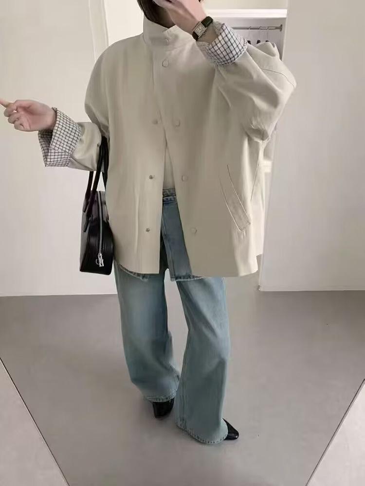 Korean-British Style Women's Mid-Length Trench Coat - Retro, Versatile, High-End for Spring & Autumn 2025