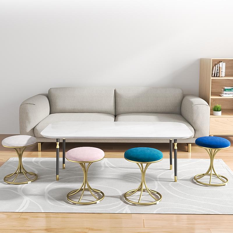 Nordic Tragbare Samt Metall Eitelkeit Hocker Esszimmer Stuhl Moderne Wohnzimmer Schlafzimmer Möbel Make-Up Stühle Flur Schuhe