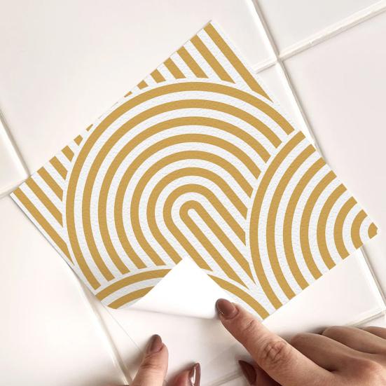 10/20/30/40/50Pcs Boho Wall Tile Sticker Waterproof Geometric Self-adhesive Decorative Decal Home Kitchen Bathroom Vinyl