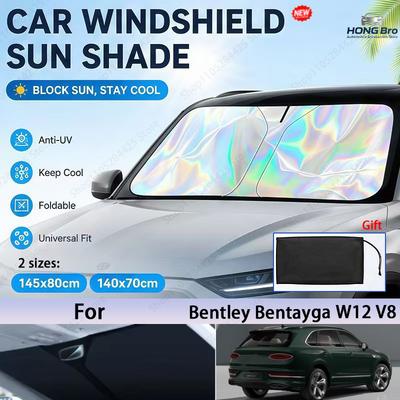 For Bentley Bentayga W12 V8 Foldable Front Windshield Sun Shade UV Reflective Sun Protection Cover Car Interior Accessories