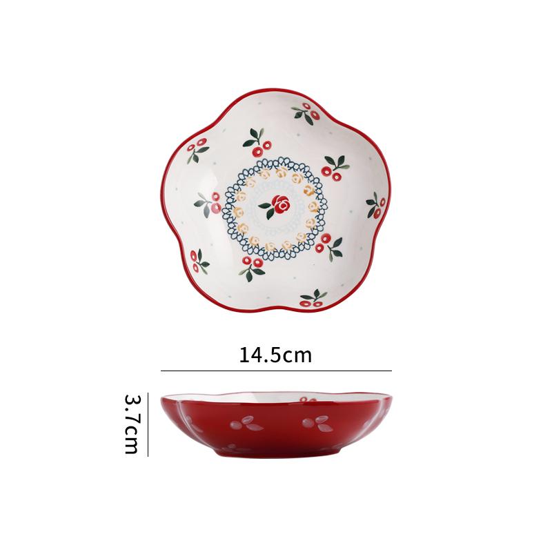

Керамическая миска Cherry, салатница из овощей в стиле ретро, фруктовая миска, миски для вареных яиц, десертные миски для закусок, керамическая посуда для ресторана