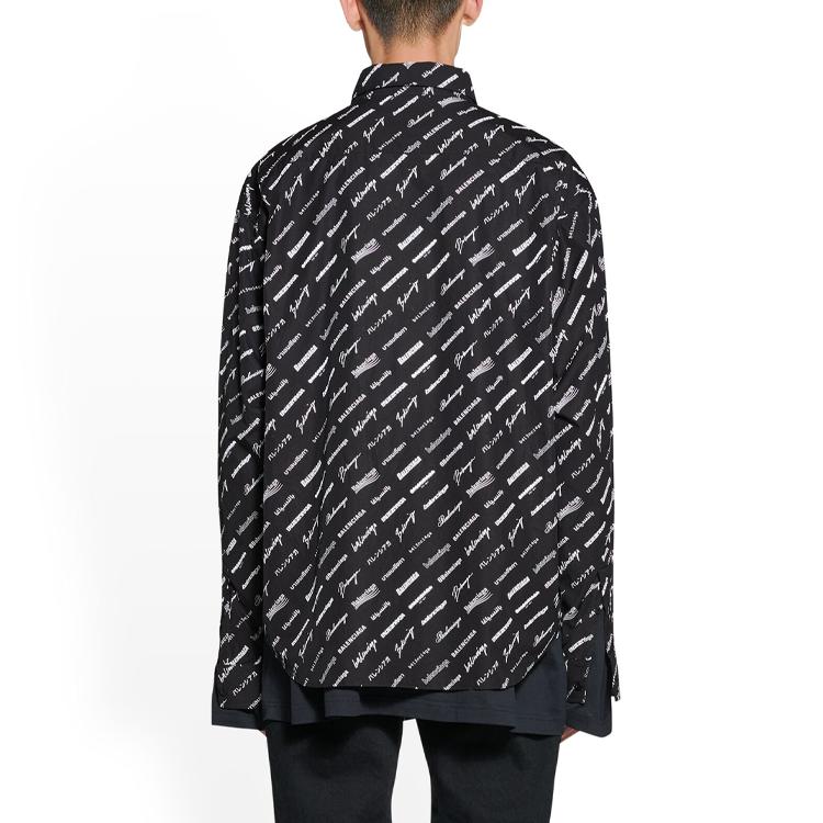 Balenciaga Logomania All Over SS23 Shirt Men's Black 662983TNLL11070