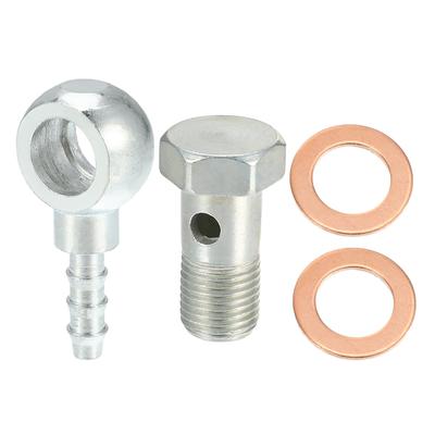 ACROPIX 4 Pcs Banjo Hose Barb Bolt Fittings Universal Banjo Fittings Fuel Line with