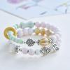 Jingdezhen Ceramic Beaded Bracelet, Ethnic Versatile Design Handmade Couple Wrist Jewelry