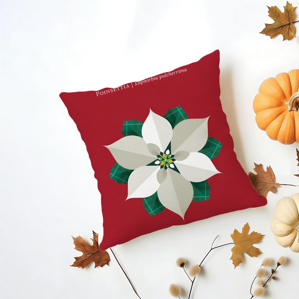 Simple Casual Fresh Elegant Simple Flower Art Cushion Cover Washable Linen Pillowcase Soft for Daily Sofa Bed Home Room Decor