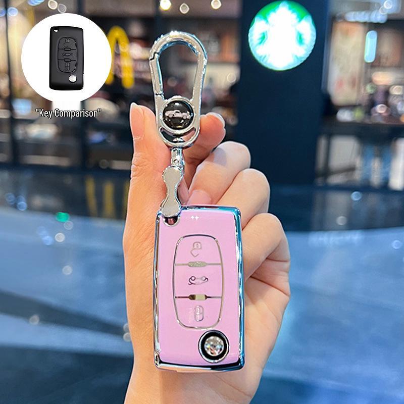 Key Cover for Dongfeng Peugeot Models: 308, 207, 408, 508, 307, 301, 3008, and 4008—Includes Remote Shell and Buckle.