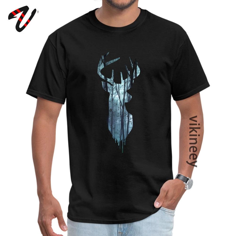 Forest Deer Night Shadow T-shirts Mountain Elk Stay Wild Design Adult Women Men T Shirt Group Crew Neck Tee-Shirts Wholesale S разноцветный