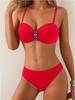 2025 Modern Cross-back Hard Cup Bikini: European & American Style Sexy Split Swimwear
