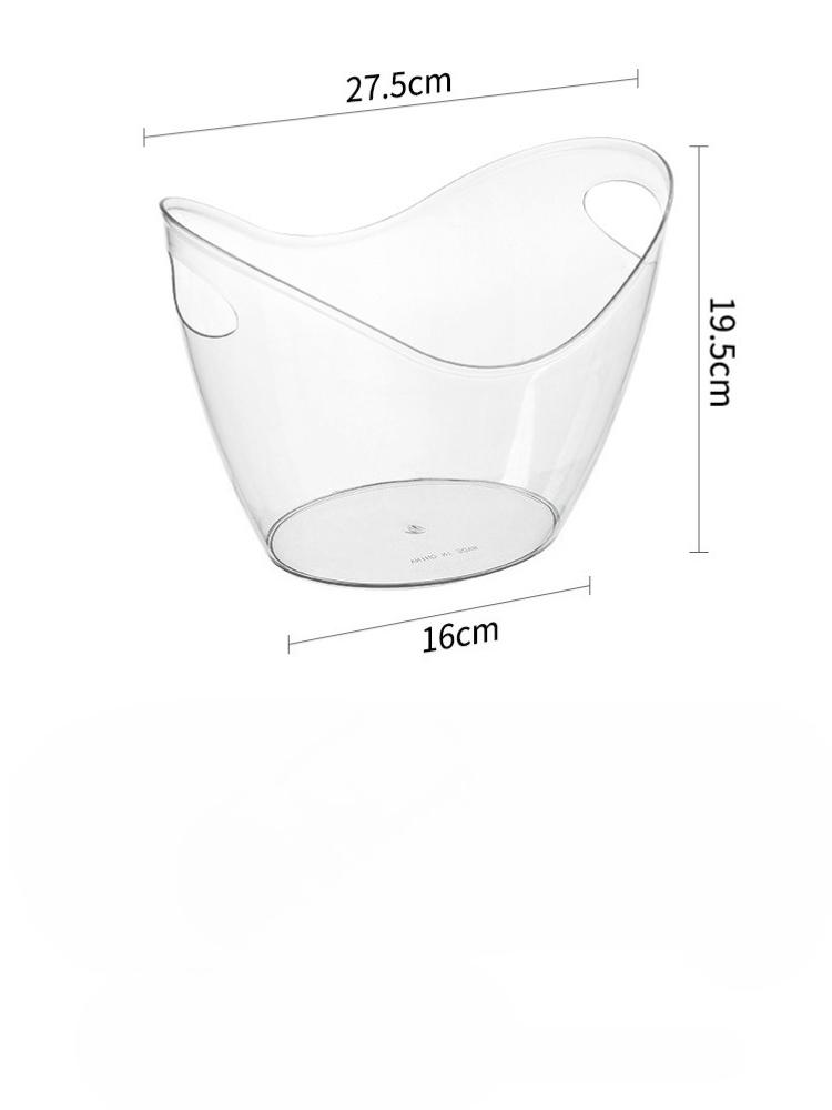 4L Ice Bucket Household Beer Champagne Red Wine Cooling Container Plastic Cold Ice Bucket for Cocktail Fruit Storage Basket