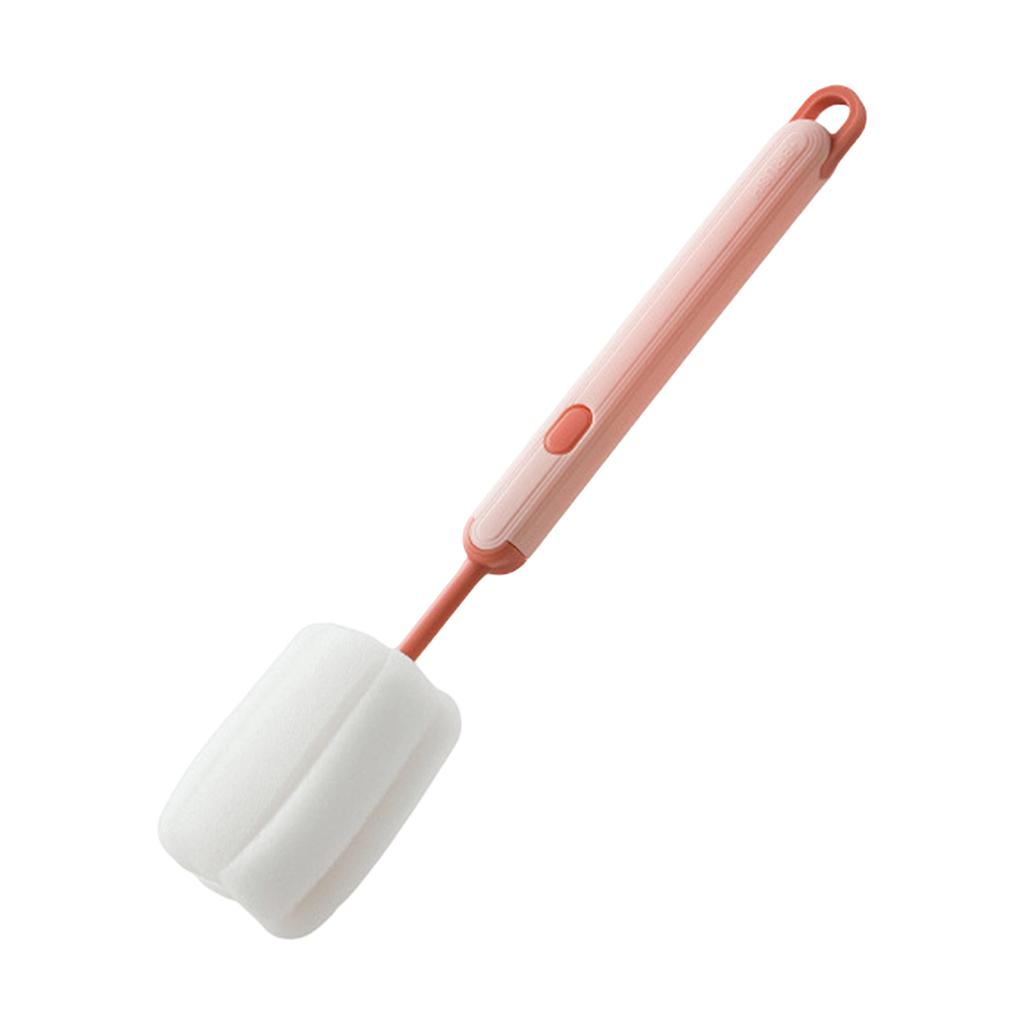 Rotating Sponge Bottle Brush for Cleaning Baby Bottles and Narrow Containers with 360 Degree No Dead Angle Cleaning Function and Soft Durable Bristles