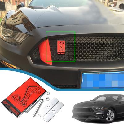1Pc Cobra Car Front Grille Decoration Emblem Badge Cobra Logo Emblem Auto Stickers for Mustang 2009-2023 Exterior Styling Accessories