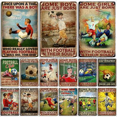 Artisian Football Metallschild Sport Retro Blechposter Vintage Dekorative Platte Wanddeko Garage Bar Pub Club Hotel Cafe Küche