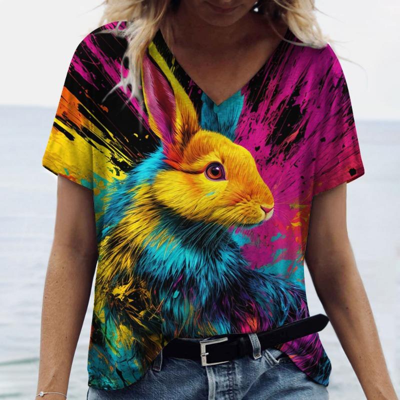 

Летняя повседневная красивая женская рубашка с принтом павлина, элегантная свободная повседневная рубашка с V-образным вырезом и короткими рукавами, футболки женские 5XL