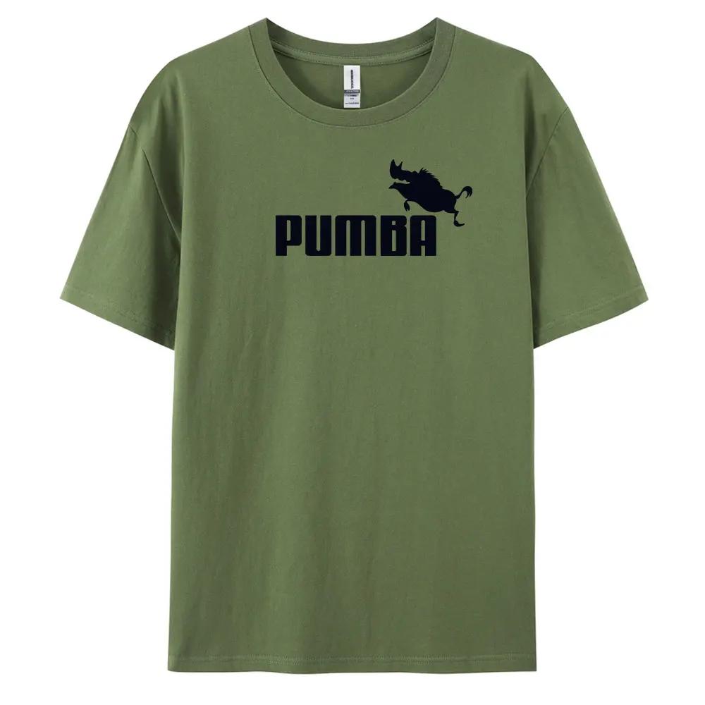 

Мужская футболка с крутым принтом Pumba, хлопковая футболка с коротким рукавом для модного стиля 4XL