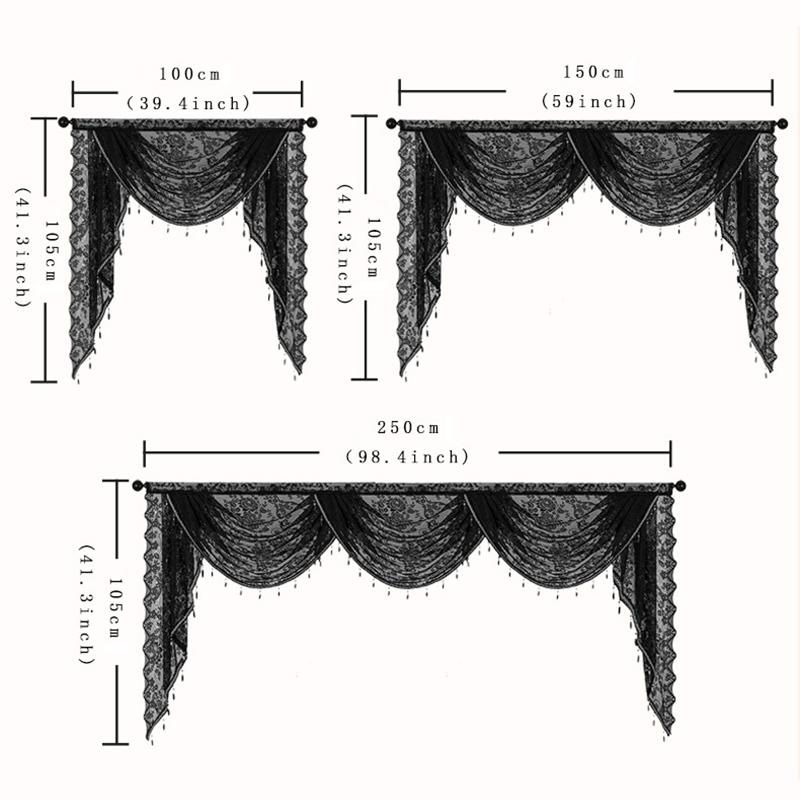 European Style Tassel Lace Window Valance Short Curtain Head Living Room Bedroom Dining Valance Pelmet Windows Swag Curtain
