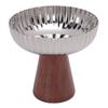 Stainless Steel Ice Cream Bowl with Wooden Base Multipurpose Dessert Cup for Fruits Desserts Snacks