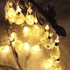 10 20 40 LEDs String Lights, Battery Operated Christmas Fairy Light, Hollow Water Drop Lantern Lamp For Xmas Wedding Festival Decoration