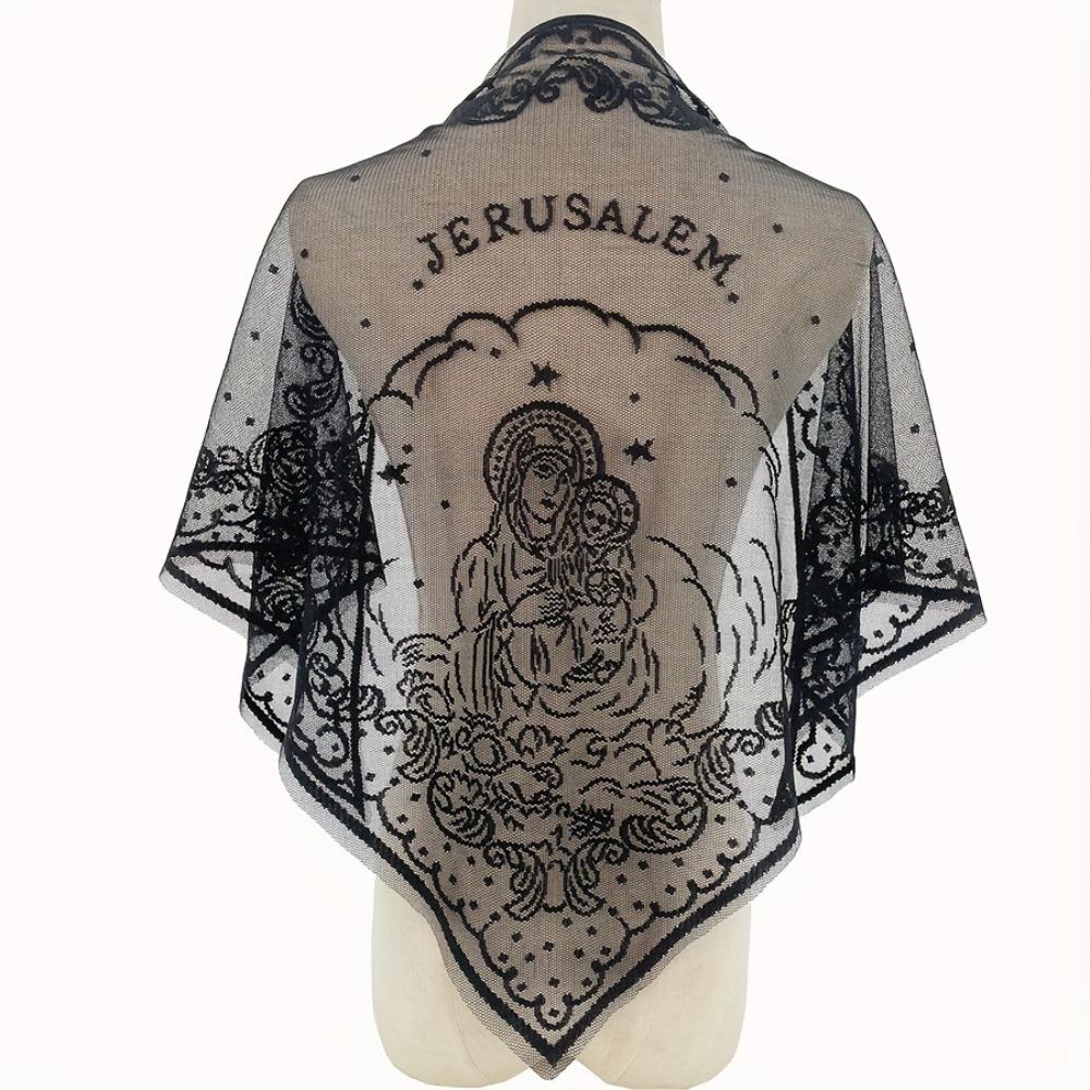 Neuer durchbrochener Spitzenschal einfarbig Stickerei Haarschal Stirnband Vintage dünnes Foulard Bandana Damen