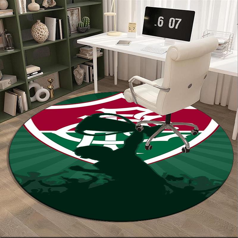 1PC round rug Flumi-nense Football Club Printed Round Area Rug ,Rug For Home Office, Round Chair Rug, Decorative Carpet Fan gifts Christmas gift