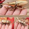 3 Style Available Beetles Miniature Figurine Small Desk Decoration Vintage Copper Insect Tea Pets Ornament Home Decor Accessory