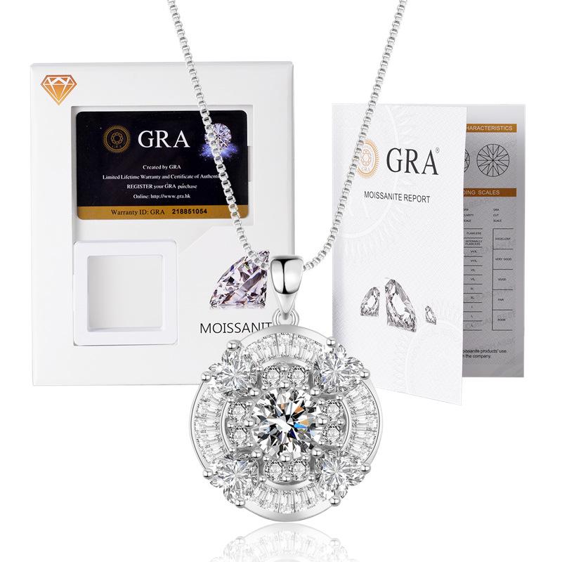 

Розкішне жіноче кольє-підвіска з муассанітом із позолоченого стерлінгового срібла 925 проби 6A Zirconia Moissanite Simulant