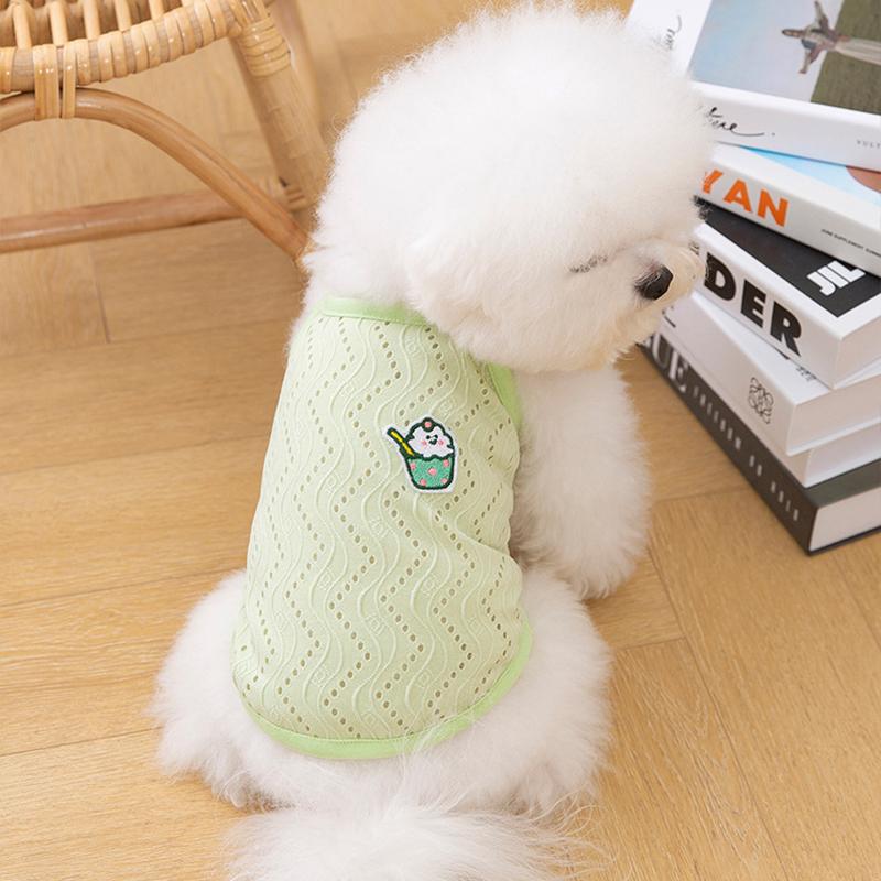 Summer Pet Clothes Dog Suspender Vest Cartoon Print Dog Shirt Chihuahua Bichon Breathable Vest Puppy Thin Clothing Pet Supplies